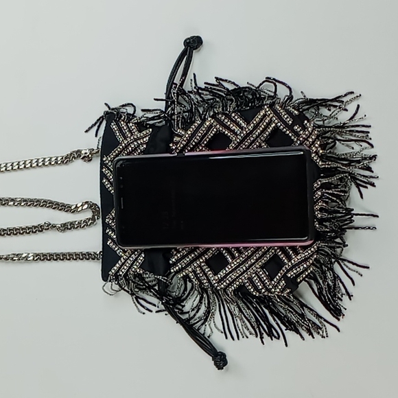 Les Petits Joueurs Crystal Beaded Sac With Removable Chain Satin/Leather - Picture 12 of 12